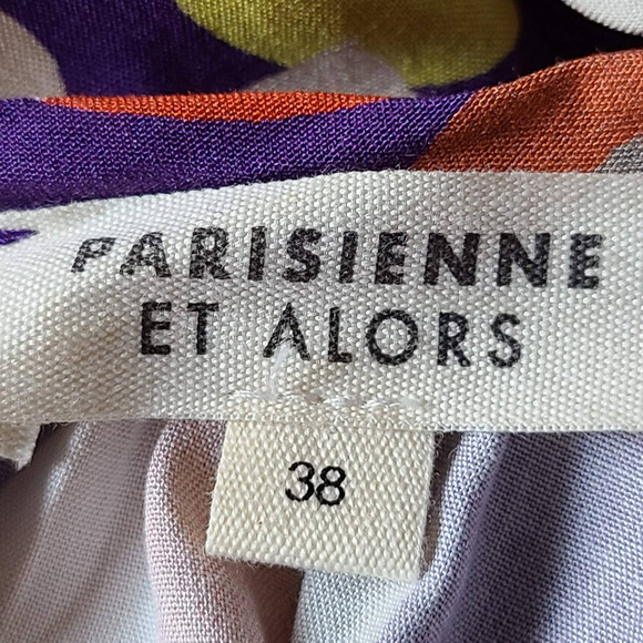 PARISIENNE ET ALORS Colorful Long Sleeve Blouse Women's US 8/Medium  FR 38 - Picture 8 of 10